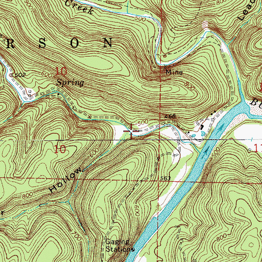 Topographic Map of Bear Hollow, AR