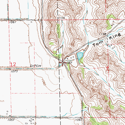 Topographic Map of Tom King Hollow, IA