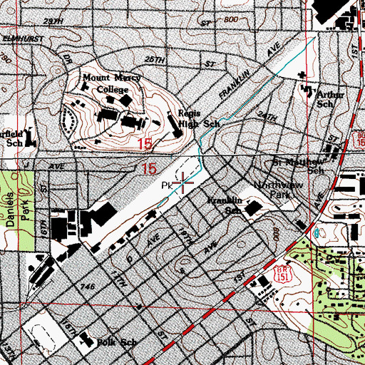 Topographic Map of Tomahawk Park, IA