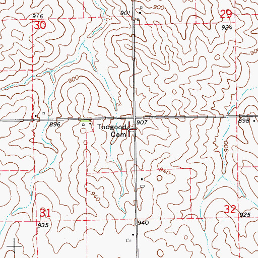 Topographic Map of Twogood Cemetery, IA