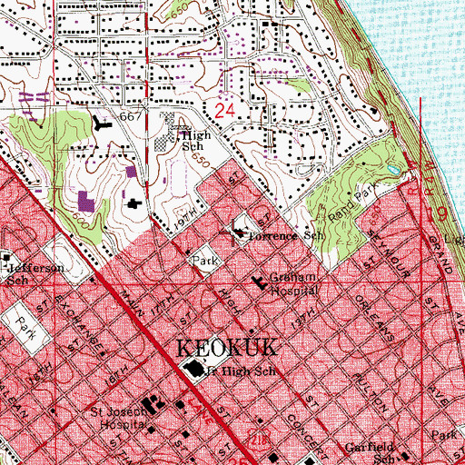 Topographic Map of Torrence School, IA