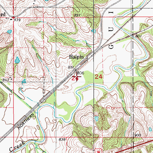 Topographic Map of Tower, IA