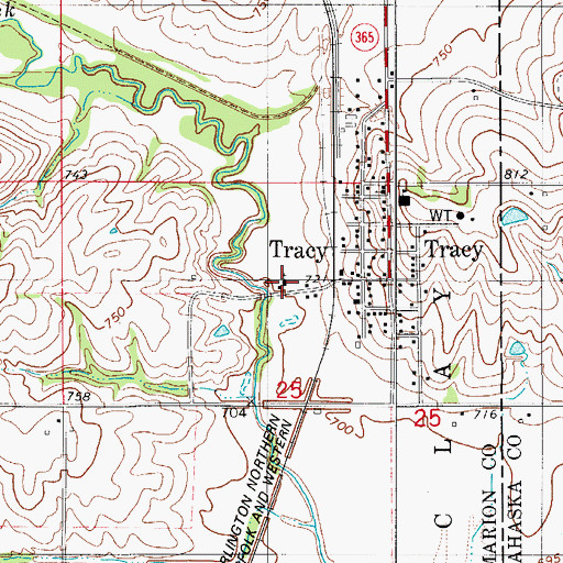 Topographic Map of Tracey Church, IA
