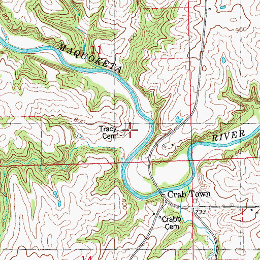 Topographic Map of Tracy Farm Cemetery, IA