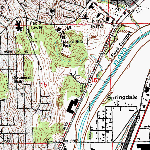 Topographic Map of Trinity College, IA