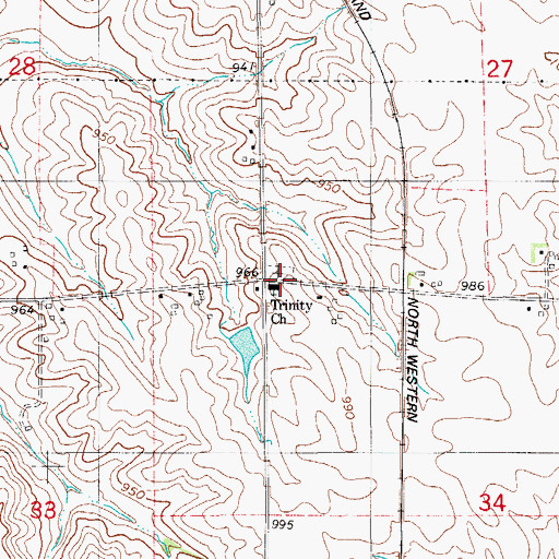 Topographic Map of Trinity Lutheran Church, IA