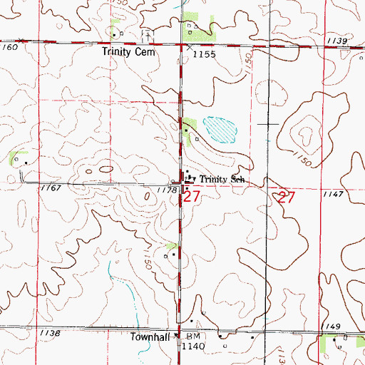 Topographic Map of Trinity Lutheran Church, IA