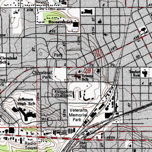 Topographic Map of Trinity Lutheran School, IA