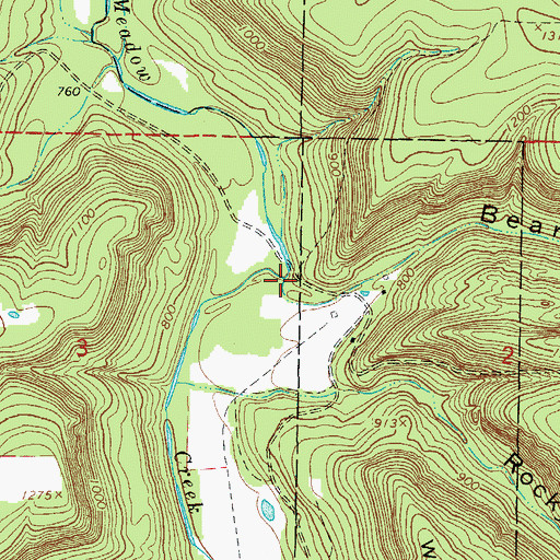Topographic Map of Bear Pen Hollow, AR