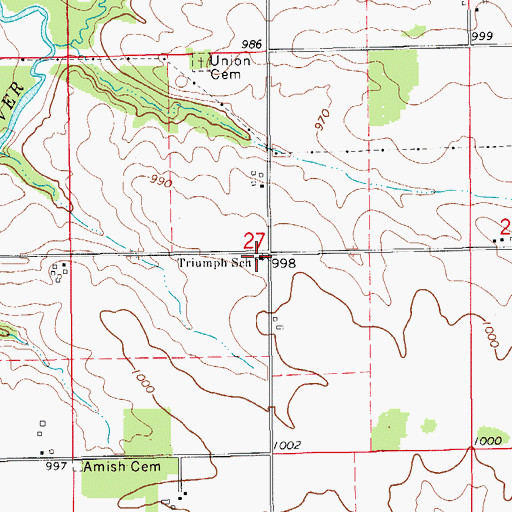 Topographic Map of Triumph Elementary School, IA