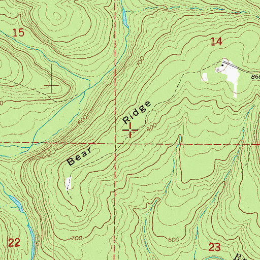 Topographic Map of Bear Ridge, AR