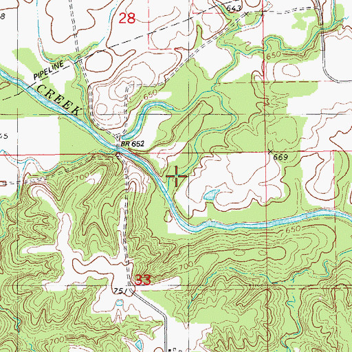 Topographic Map of Troy Creek, IA