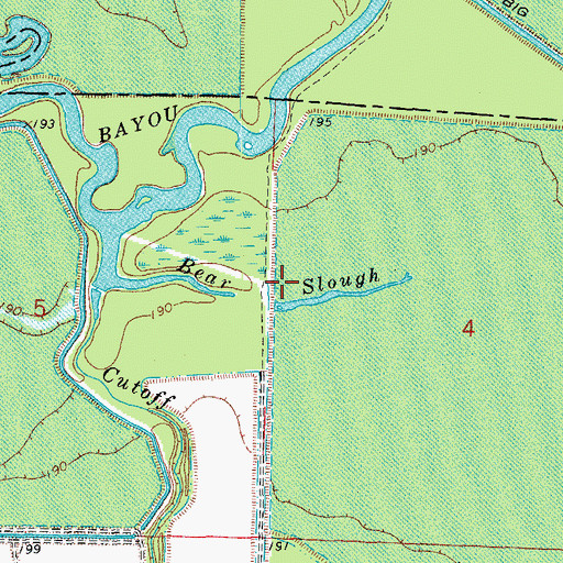 Topographic Map of Bear Slough, AR