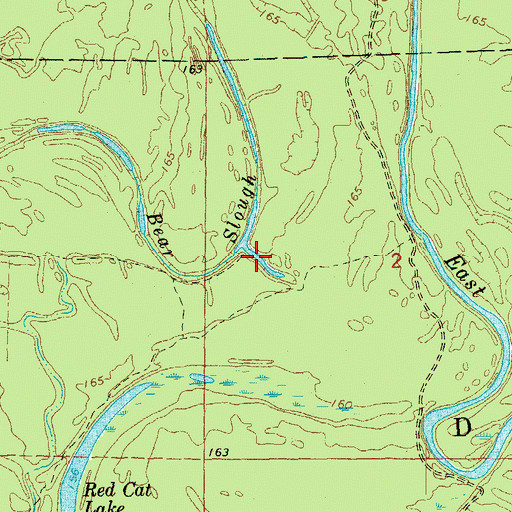 Topographic Map of Bear Slough, AR