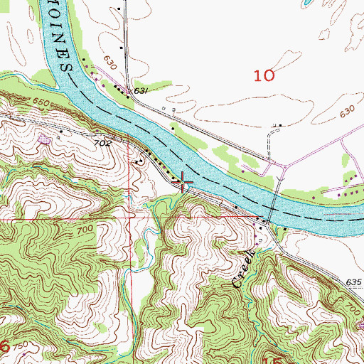 Topographic Map of Turkey Creek, IA