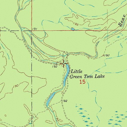 Topographic Map of Bear Slough, AR