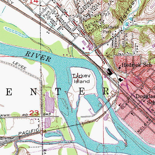 Topographic Map of Turkey Island, IA