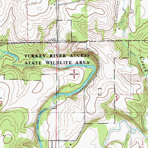 Topographic Map of Turkey River Area, IA