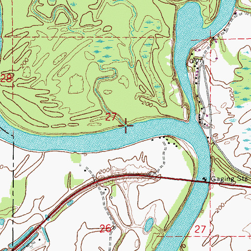 Topographic Map of Bear Slough, AR