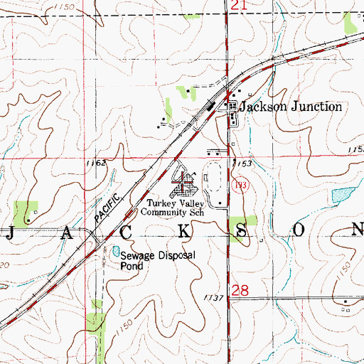 Topographic Map of Turkey Valley Junior - Senior High School, IA
