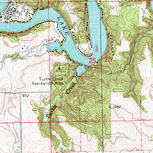 Topographic Map of Turtle Creek, IA
