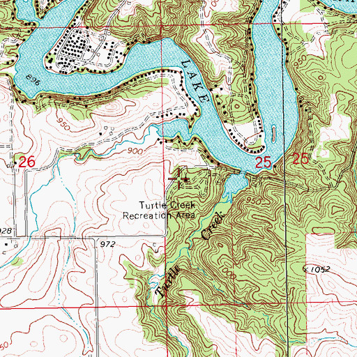 Topographic Map of Turtle Creek Recreation Area, IA