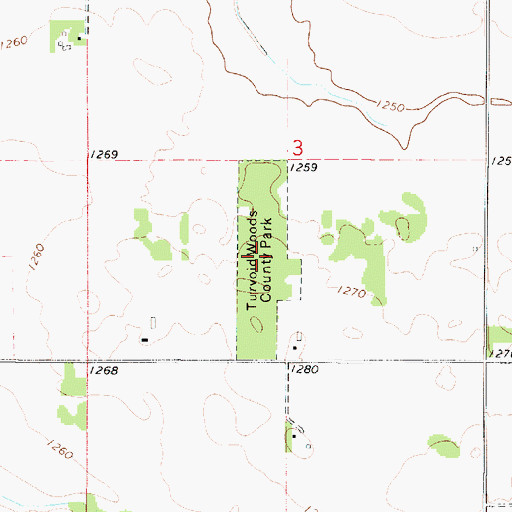 Topographic Map of Turvoid Woods County Park, IA