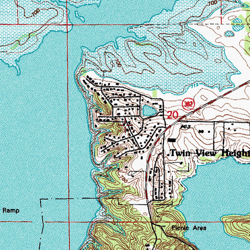 Topographic Map of Twin View Heights, IA