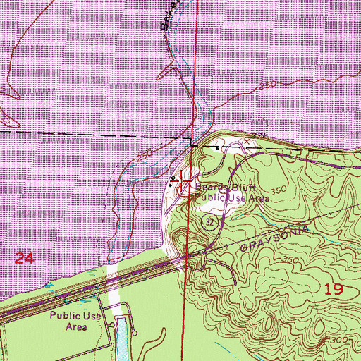 Topographic Map of Beards Bluff Public Use Area, AR