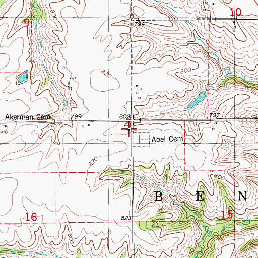 Topographic Map of Union Chapel, IA
