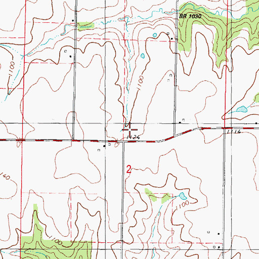 Topographic Map of Union Chapel, IA