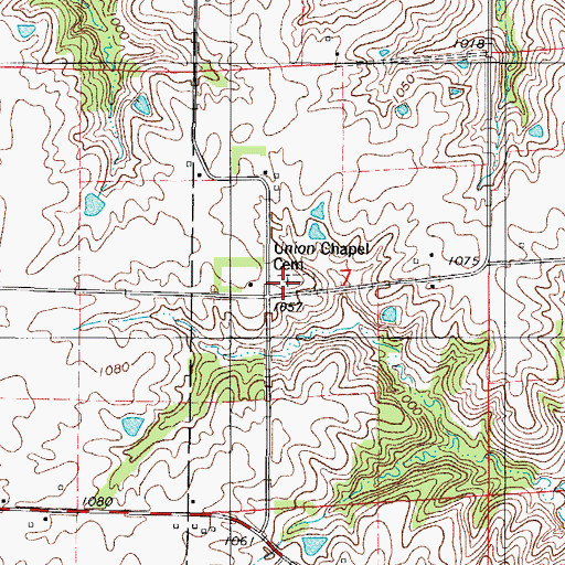 Topographic Map of Union Chapel Cemetery, IA