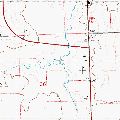 Topographic Map of Union Creek, IA