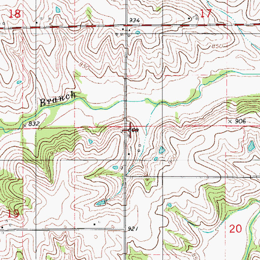 Topographic Map of Union School, IA