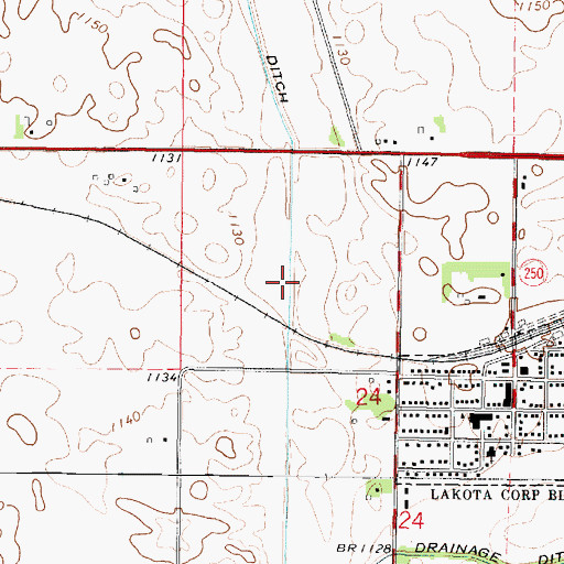 Topographic Map of Union Slough Ditch, IA