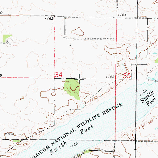 Topographic Map of Union Slough National Wildlife Refuge, IA