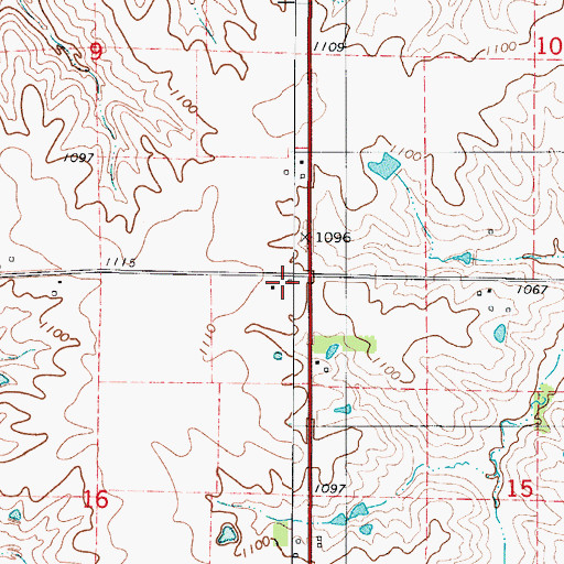 Topographic Map of Unity Church, IA
