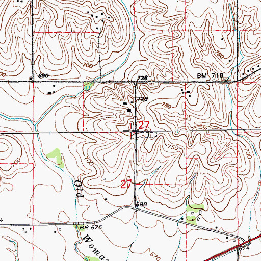 Topographic Map of Unity Church, IA