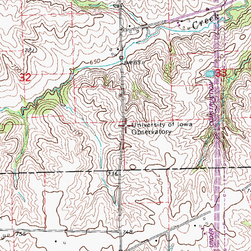 Topographic Map of University of Iowa Observatory, IA