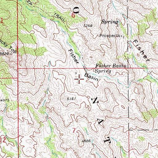 Topographic Map of Fisher Basin, AZ