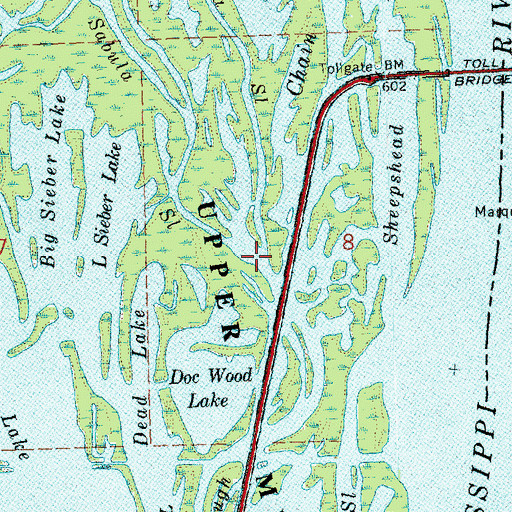 Topographic Map of Upper West Fork West Sabula Slough, IA