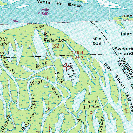 Topographic Map of Upper Y Lake, IA