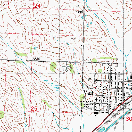 Topographic Map of Vail Cemetery, IA