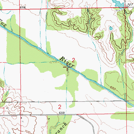 Topographic Map of Valley Branch, IA