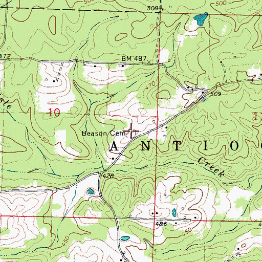 Topographic Map of Beason Cemetery, AR