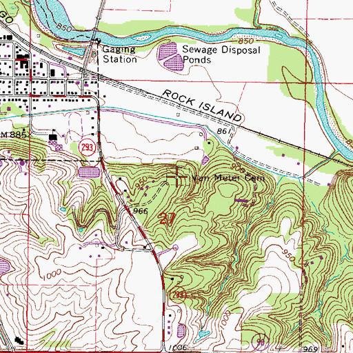 Topographic Map of Van Meter Cemetery, IA