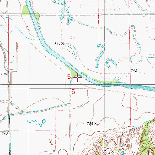 Topographic Map of Van Zante Creek, IA