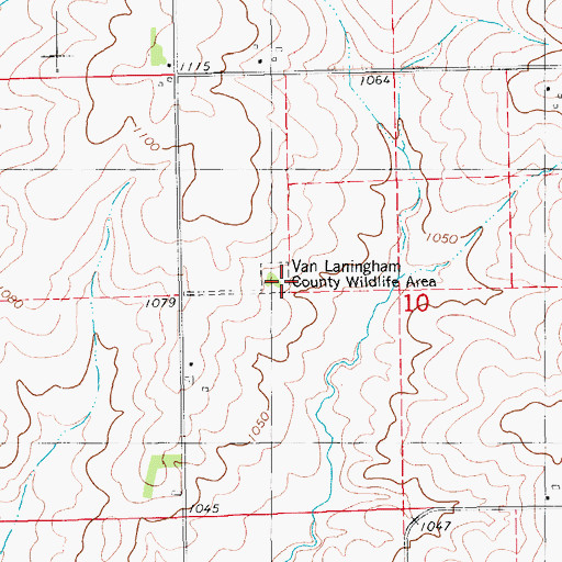 Topographic Map of Van Laningham County Wildlife Area, IA