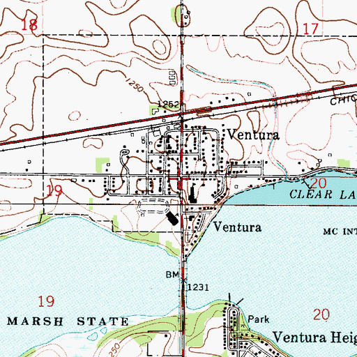 Topographic Map of Ventura, IA