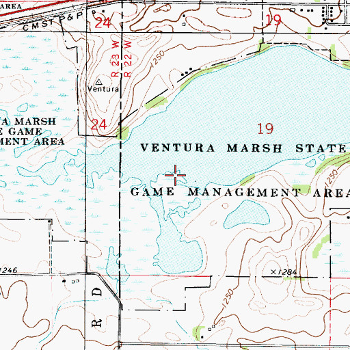 Topographic Map of Ventura Marsh Wildlife Management Area, IA